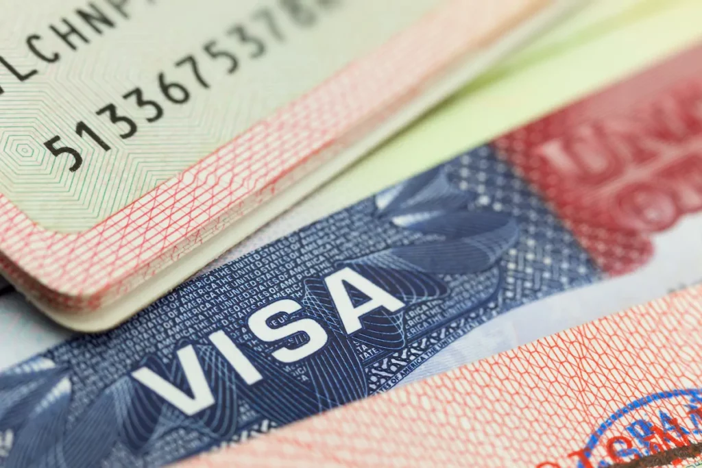 Visa Sign in White on a Blue Color Background